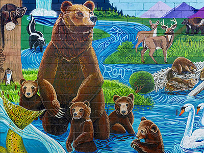 Wild Journeys mural — Grizzly 399